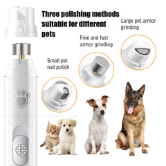 Electric Pets Nail Grinder Pet Nail Clipper Painless with Polisher Wheel