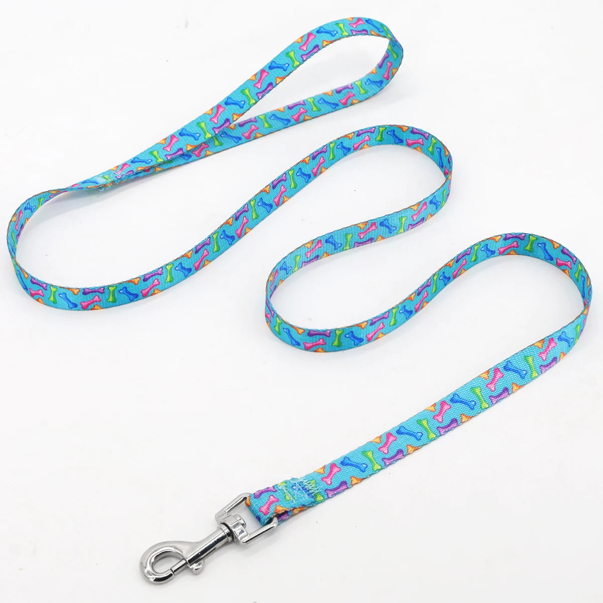 A Pet Leash Cartoon Print Colorful Braided Leash Outdoor Dog Walking Rope