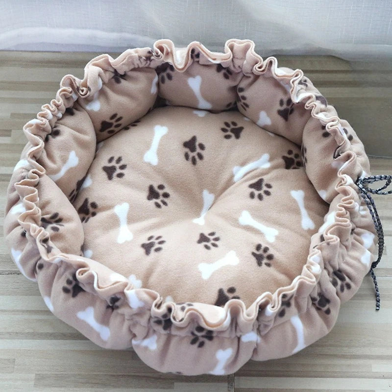 2-in-1 Adjustable Pumpkin Pet Bed – Ultra-Soft Cloud Fleece Nest & Flat Mat
