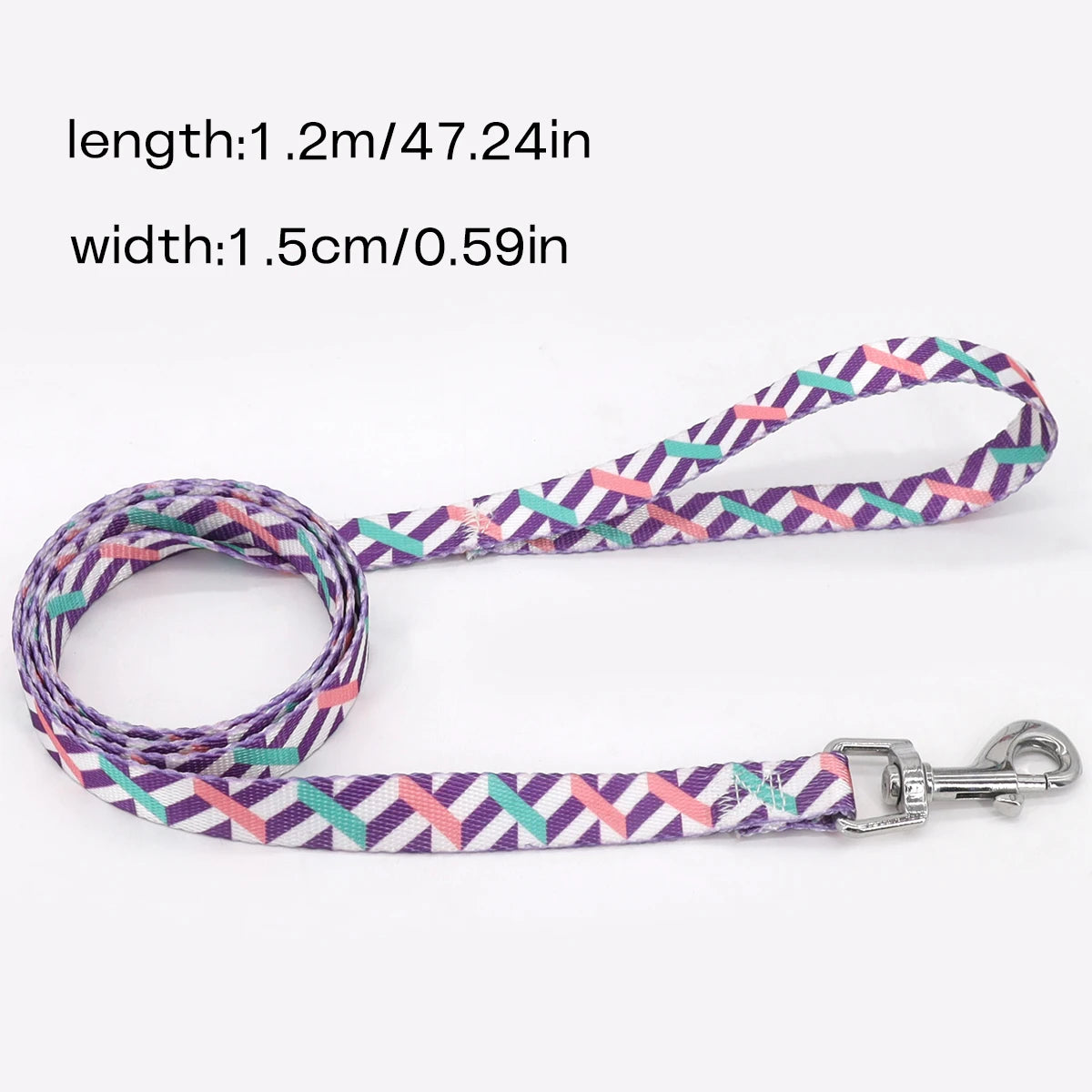 A Pet Leash Cartoon Print Colorful Braided Leash Outdoor Dog Walking Rope