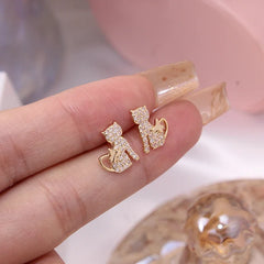 Sparkly Stud Cute Kitty Earrings