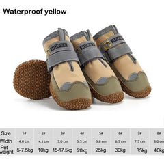 4Pcs/Set Pet Dog Shoes Reflective Waterproof Dog Boots Warm Snow Rain Pets Booties Anti-Slip Socks Footwear for Medium Large Dog