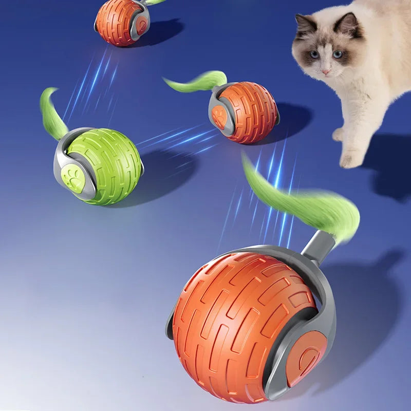 Automatic Rolling Ball Interactive Pet Toy with Rechargeable Electric Function for Cats and Dogs - Imitates Mouse Movement