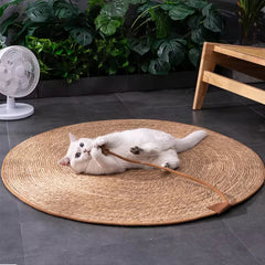 Round Cat Scratching Mat – 40cm Natural Fiber Rope Pad for Claw Care & Lounging