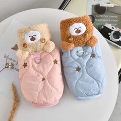 Harness Bear Clothing for Dog Pink Blue Chihuahua Corgi Pet Small Medium Size Breed Puppy Hoodie Winter Warm Cat Coat and Jacket