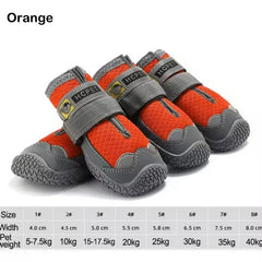 4Pcs/Set Pet Dog Shoes Reflective Waterproof Dog Boots Warm Snow Rain Pets Booties Anti-Slip Socks Footwear for Medium Large Dog