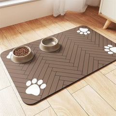 Absorbent Pet Feeding Mat for Food and Water Bowls - 20x30cm Waterproof Non-Slip Rubber Placemat for Cats and Dogs