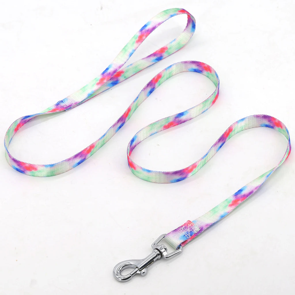 A Pet Leash Cartoon Print Colorful Braided Leash Outdoor Dog Walking Rope