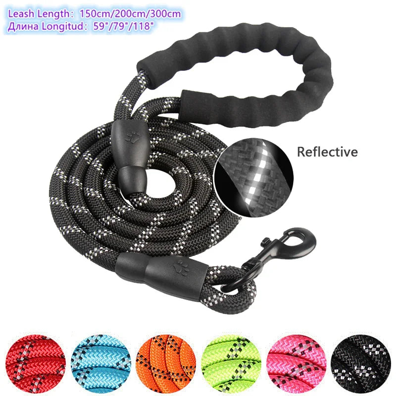 150/200/300Cm Strong Dog Leash Pet Leashes Reflective Leash for Small Medium Large Dog Leash Drag Pull Tow Golden Retriever