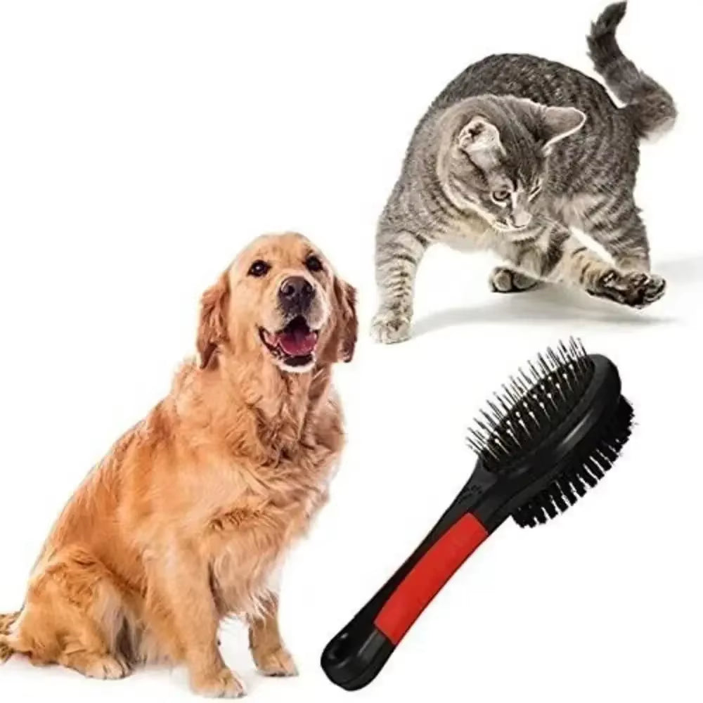 Soft bristle side of pet bath brush for dogs and cats