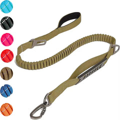 Fashion&Cool Heavy Duty Dog Leash Especially Large Dogs，Reflective Dog Walking Training Shock Absorbing Bungee Car Seat Belt
