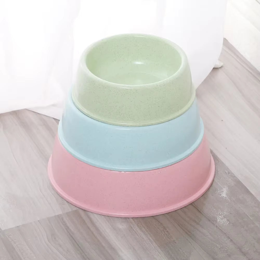 Nordic Style Round Shaped Pets Feeding Bowl - Solid Plastic 