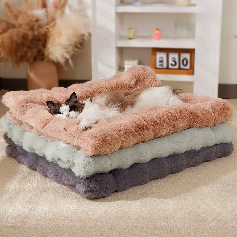 Winter Warm Thickened Pet Blanket All Seasons Universal Cat Mat Dog Soft and Comfortable Solid Color Dog Mat Pet Supplies