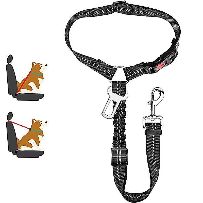 New Solid Two-In-One Pet Car Seat Belt - Adjustable