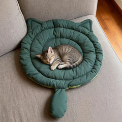 Big Face Cat Style Pet Bed Mat - Breathable All-Season Sleeping Pad for Dogs & Cats - Washable Soft Cushion