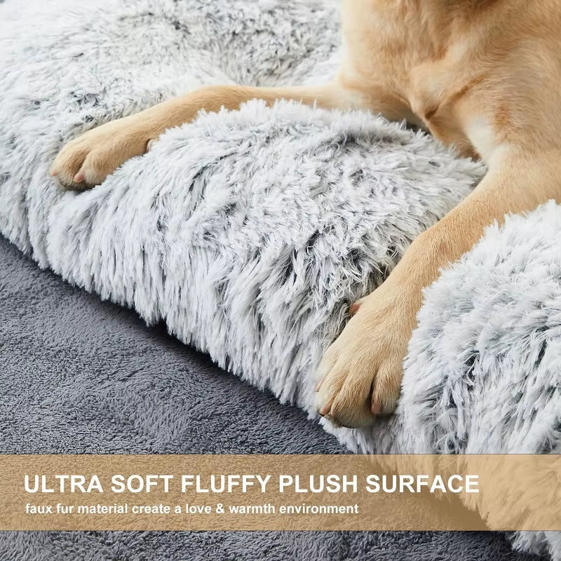 Premium Plush Washable Pet Bed Mat for Cats and Dogs - Thick and Cozy Cushion for Medium to Large Pets