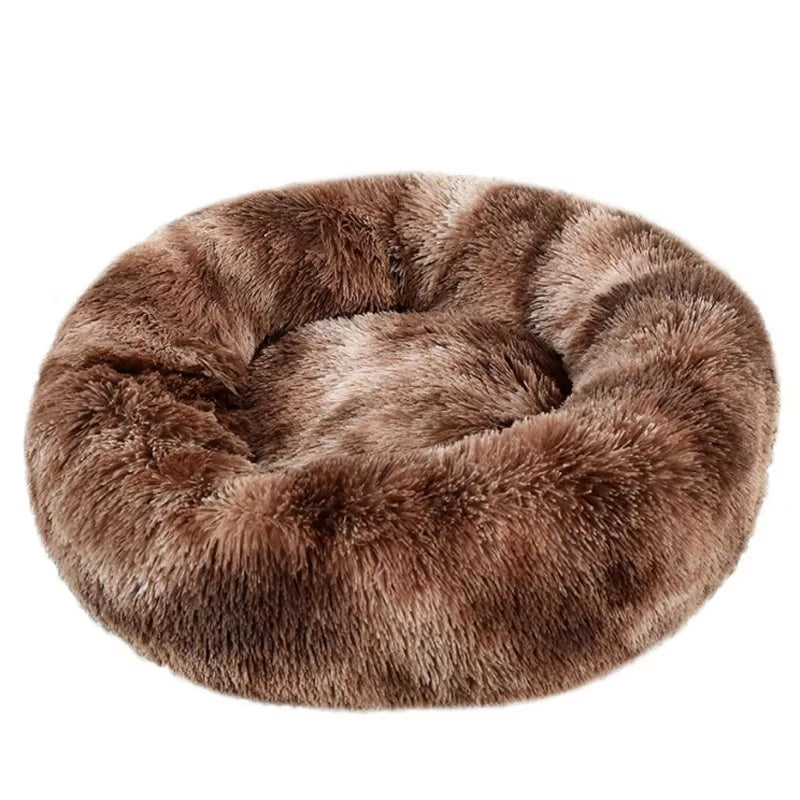 Round Plush Winter Pet Bed - Washable Basket for Small, Medium, and Large Dogs and Cats