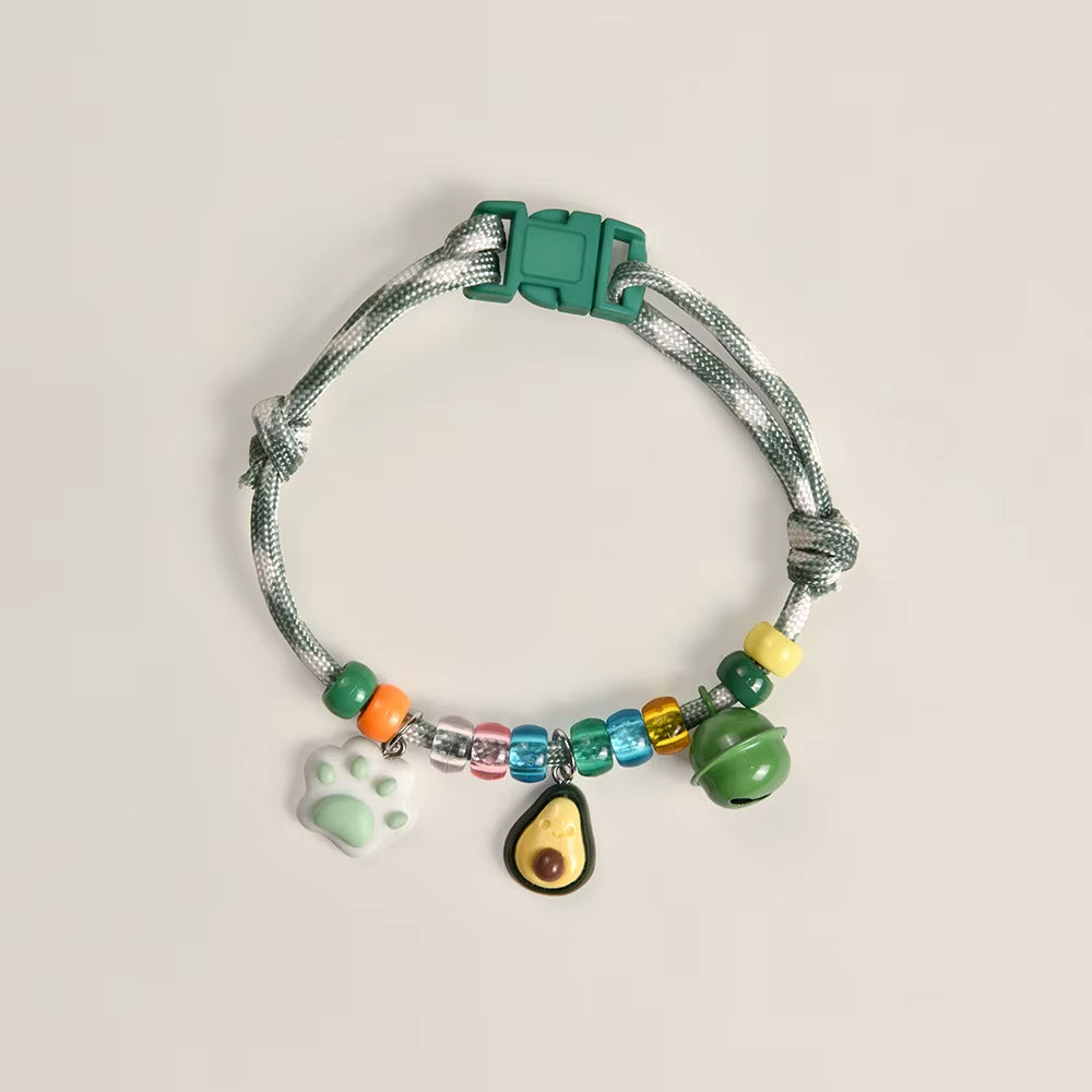 Pet Beaded Necklace Accessories, Skin-Friendly Rope Neck Collar, Dog and Cat Bell Collar to Prevent Getting Lost