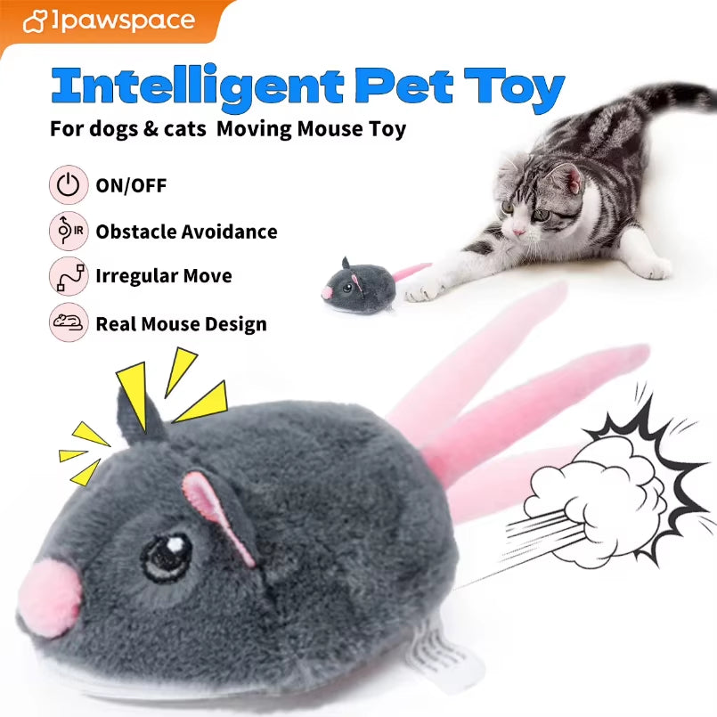 Electric Interactive Plush Mouse Toy for Cats - Smart Movement Pet Accessory