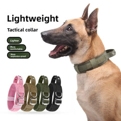 Adjustable Nylon Rivet Dog Collar - Heavy-Duty Explosive-Proof Anti-Loss Pet Neckband with Reflective Strip for Medium to Large Dogs
