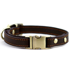Genuine Leather Dog Collar Quality Handmade Strong Comfortable Metal Buckle Pet Collar for Small Medium Large Dogs