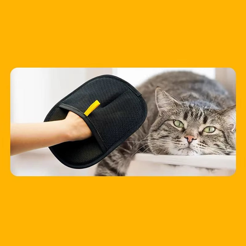 Pet Grooming Electrostatic Hair Removal Gloves for Dogs and Cats - Adhesive Cleaning Brush for Carpets and Clothing