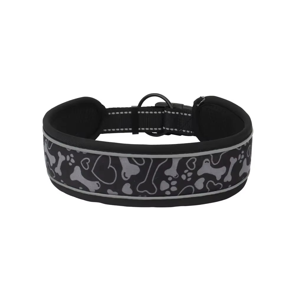 Reflective Dog Collar | Soft Padded Breathable Nylon Adjustable Pet Collar for Training Small, Medium, and Large Pets