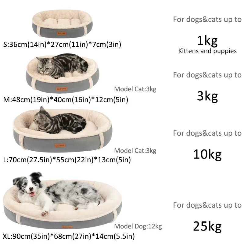 Suede Velvet Dog Bed Soft PP Cotton Filling Keep Warm Sleeping Mat for Small Medium Big Dogs for All Seasons Pet Accessories