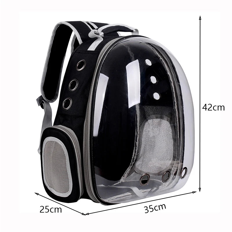 Transparent Pet Carrier Backpack - Breathable Space Capsule for Cats and Dogs, Portable Transport Solution