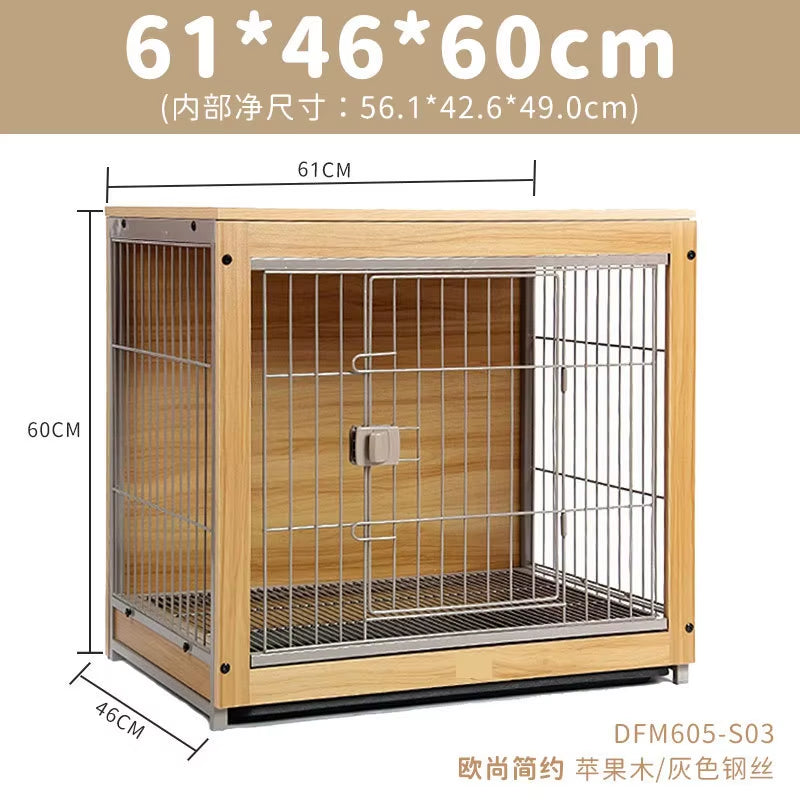 High Quality Portable Squire Metal Wooden Style Crate Pet Dog Kennel Dog Cat Wooden Cage Furniture for Puppy