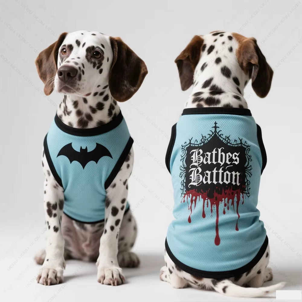 Pet Dog Clothing Gothic Style Dog Vest Sleeveless Cool and Breathable Essential Summer Pet Clothing Soccer Trend