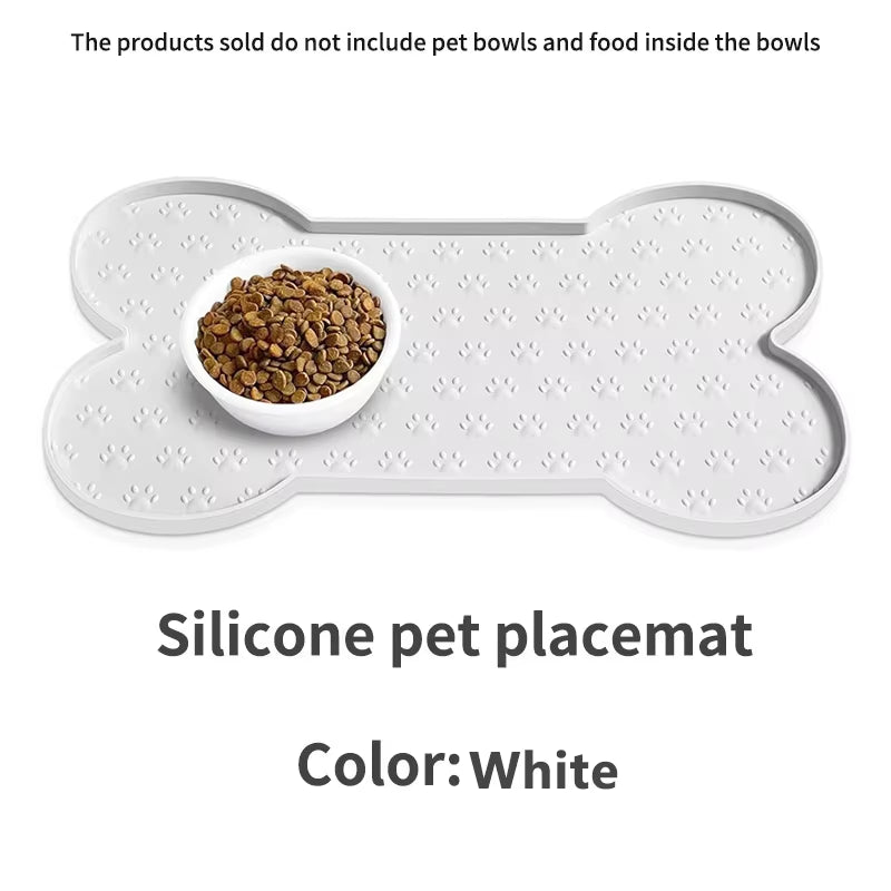 Waterproof Feeder Pad with Raised Edges Dog Bowl Mat Thicker Anti-Slip