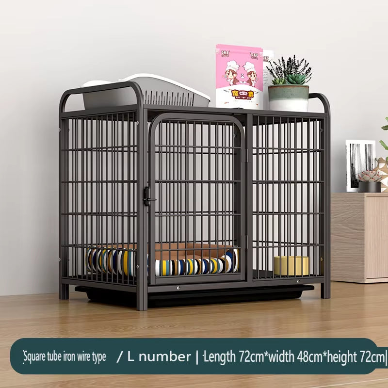Dog Crate Furniture,Wooden Dog Kennel Indoor,Heavy Duty Dog Cage with Removable Tray, Dog House Double Doors Pet Crate Side