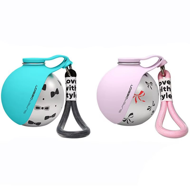 Small Dog Water Bottle 285ML Stainless Steel Convenient Dog Drink Dispenser Puppy Travel Portable Water Bowl