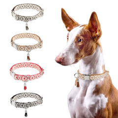 Bohemian Ethnic Dog Collar – Adjustable Woven Design for Small, Medium & Large Dogs