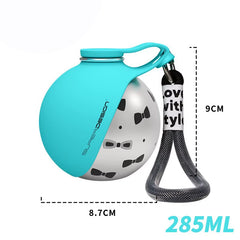 Small Dog Water Bottle 285ML Stainless Steel Convenient Dog Drink Dispenser Puppy Travel Portable Water Bowl