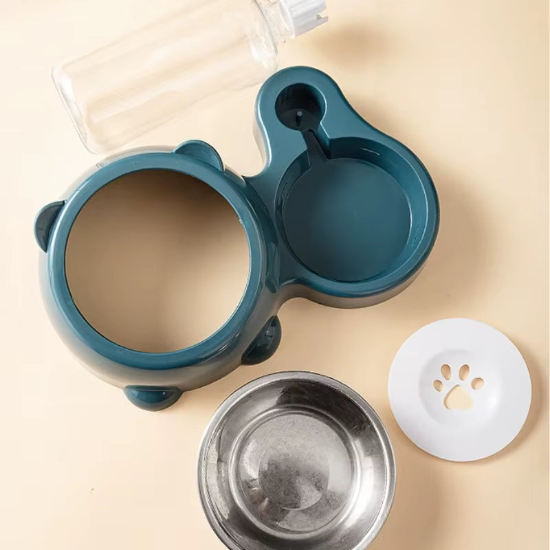 3-in-1 Automatic Pet Feeder & Gravity Waterer - Tilted Food Bowl Set