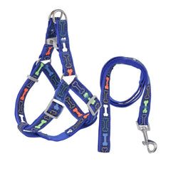 Adjustable Colorful Bone Dog Harness Vest Anti-Breakaway Wear-Resistant 