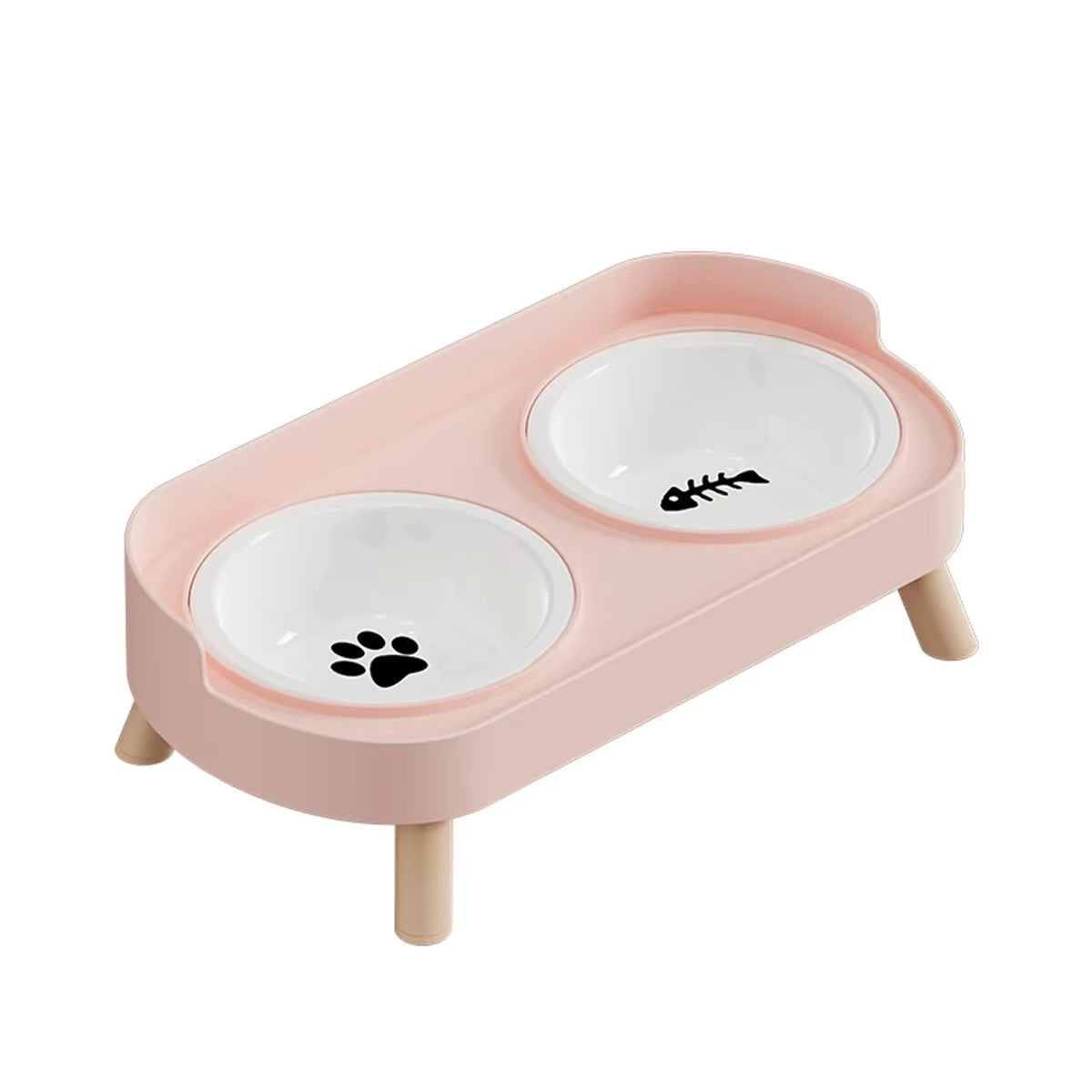 Adjustable Height Double Pet Feeder - Elevated Food & Water Station