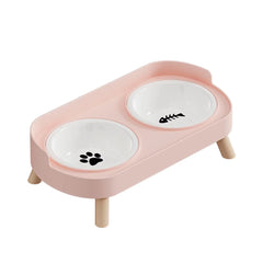 Adjustable Height Double Pet Feeder - Elevated Food & Water Station
