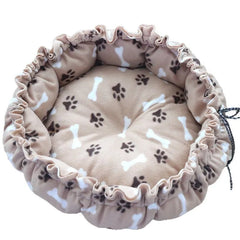 Vanilla Cloud white adjustable pumpkin-style cat nest shown in its cinched high-wall position.
