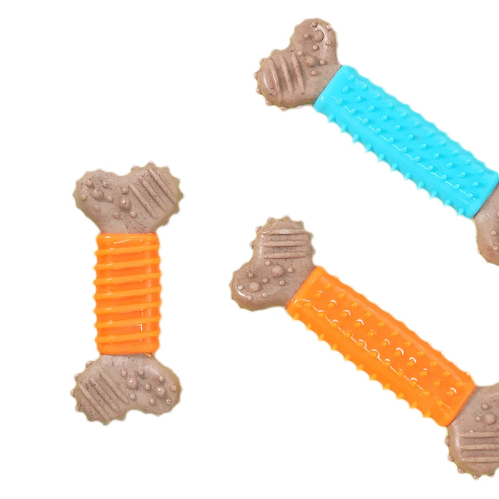 Self-Entertainment TPR Bone-Shaped Dog Chew Stick - Heavy-Duty Chew-Resistant Dental Molar Toy for Puppies, Small, and Medium Dogs