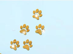 Mirror Acrylic Dog Paws Three-Dimensional Wall Stickers - 5 Pcs Set
