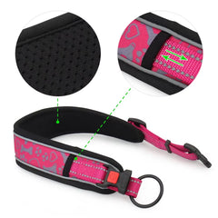 Reflective Dog Collar | Soft Padded Breathable Nylon Adjustable Pet Collar for Training Small, Medium, and Large Pets