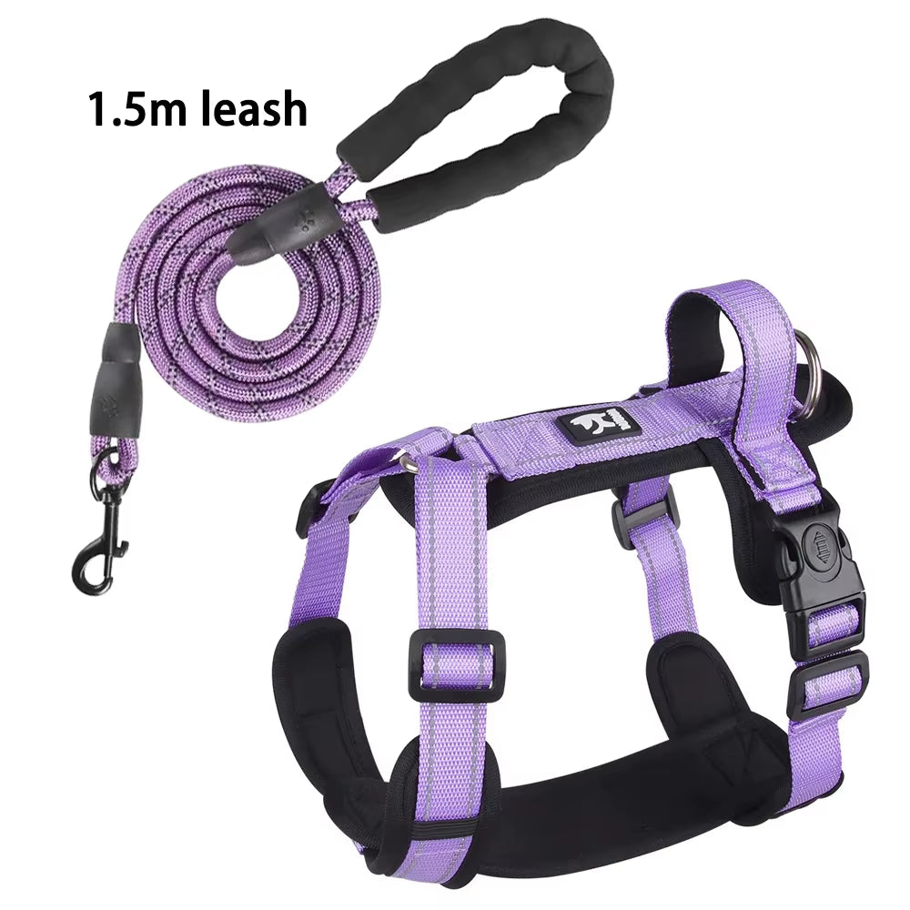 New Pet Dog Harness Reflective with Handle Easy Control Dog Vest Harness Adjustable Puppy Chest Straps for Small Medium Dogs