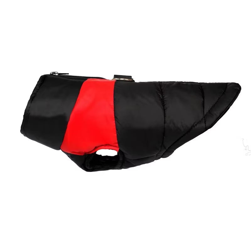 Crimson Peak red waterproof winter dog vest with thermal insulation