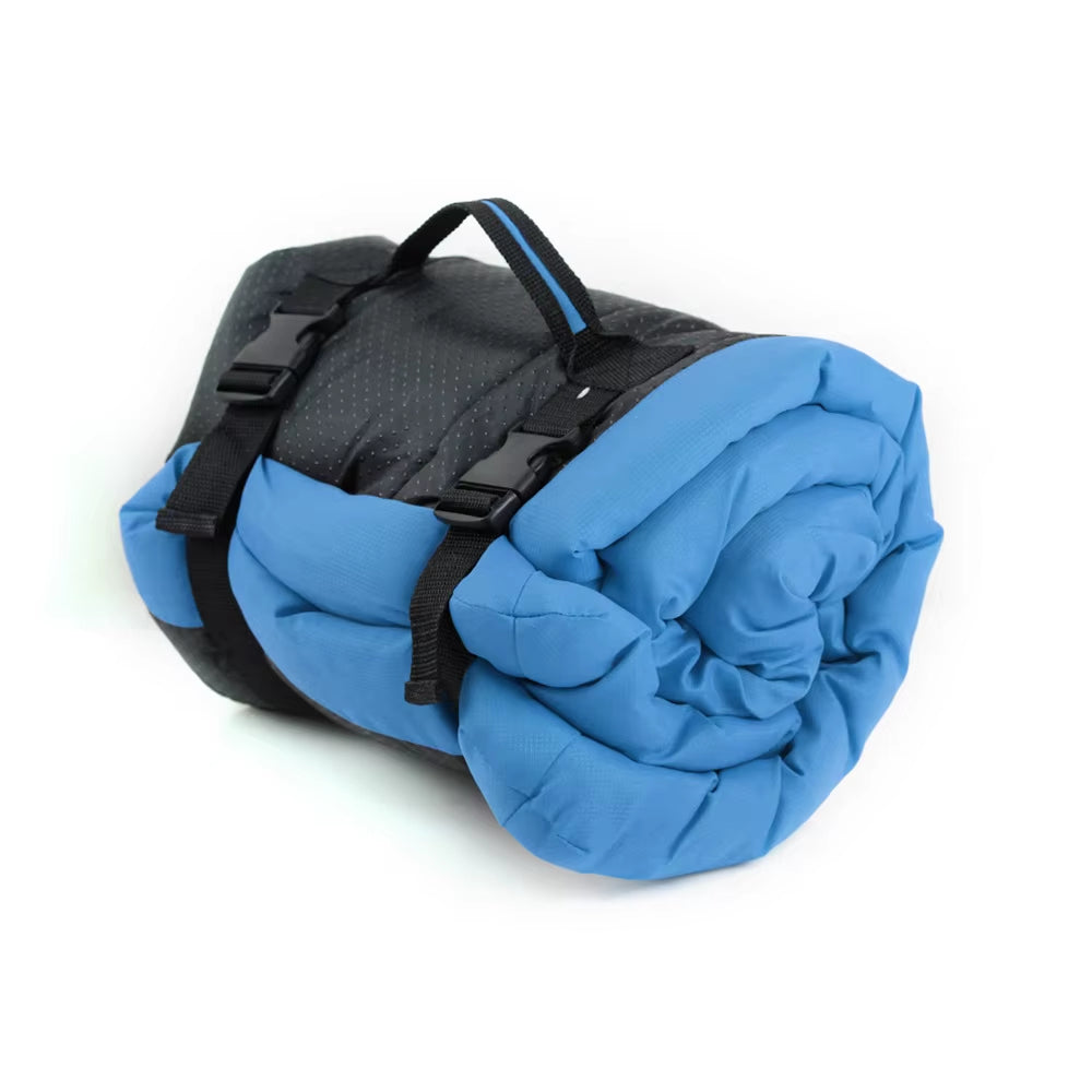 Deep Ocean blue pet travel mat with a waterproof surface and anti-slip bottom.
