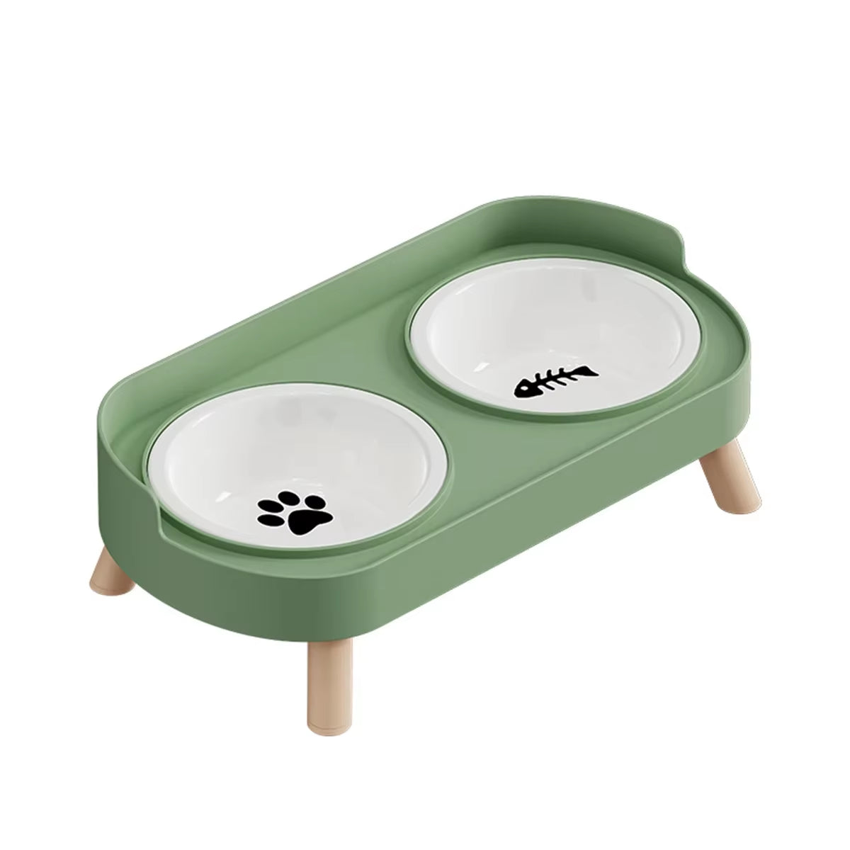Adjustable Height Double Pet Feeder - Elevated Food & Water Station