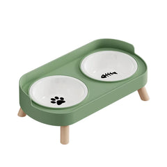 Adjustable Height Double Pet Feeder - Elevated Food & Water Station
