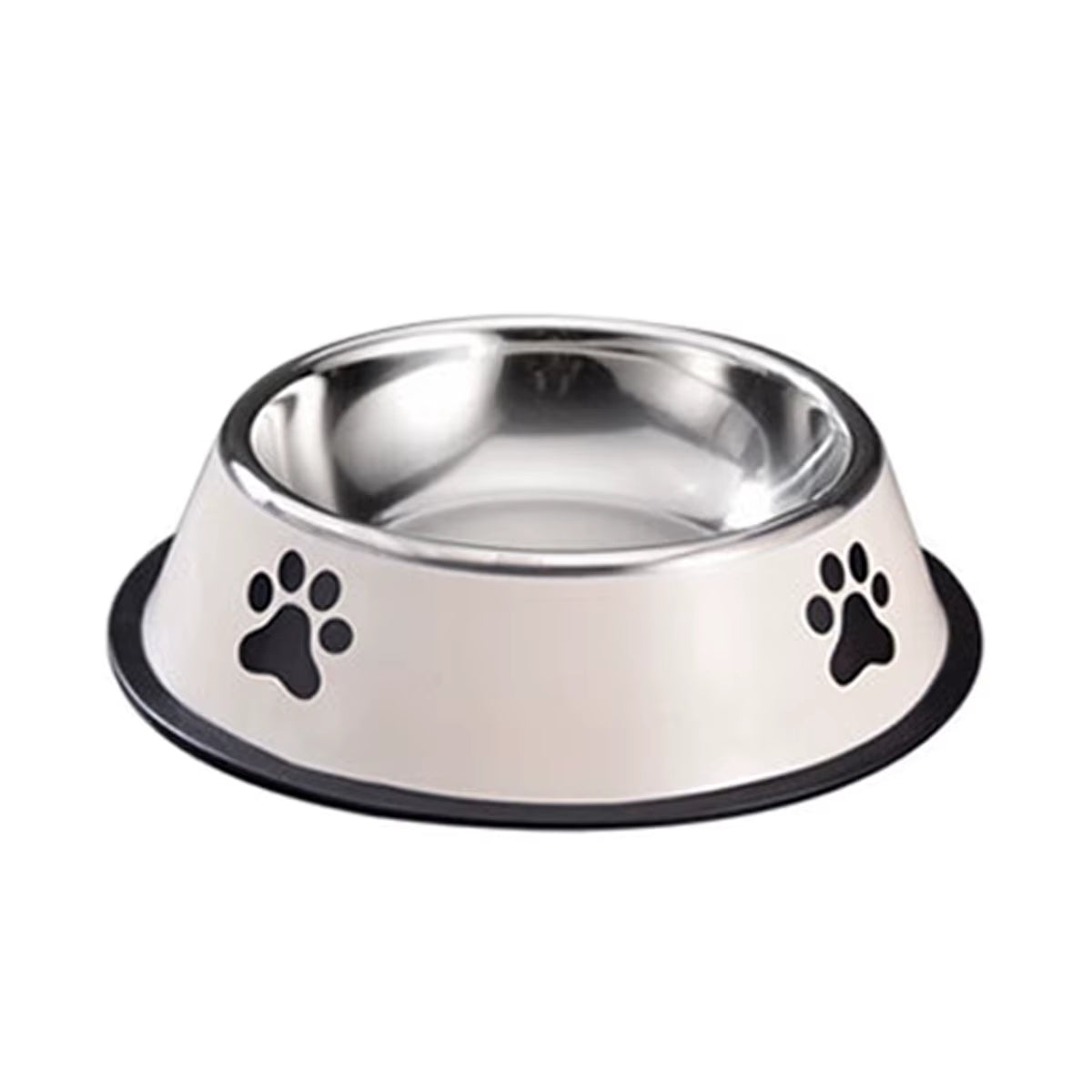 Durable Stainless Steel Pet Bowl for Cats and Dogs - Anti-Fall Feeding Basin with Non-Slip Rubber Base - Multi-Specification Food Grade Bowl